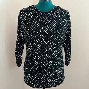 Ann Taylor Misses Large Dot Print Knit Top